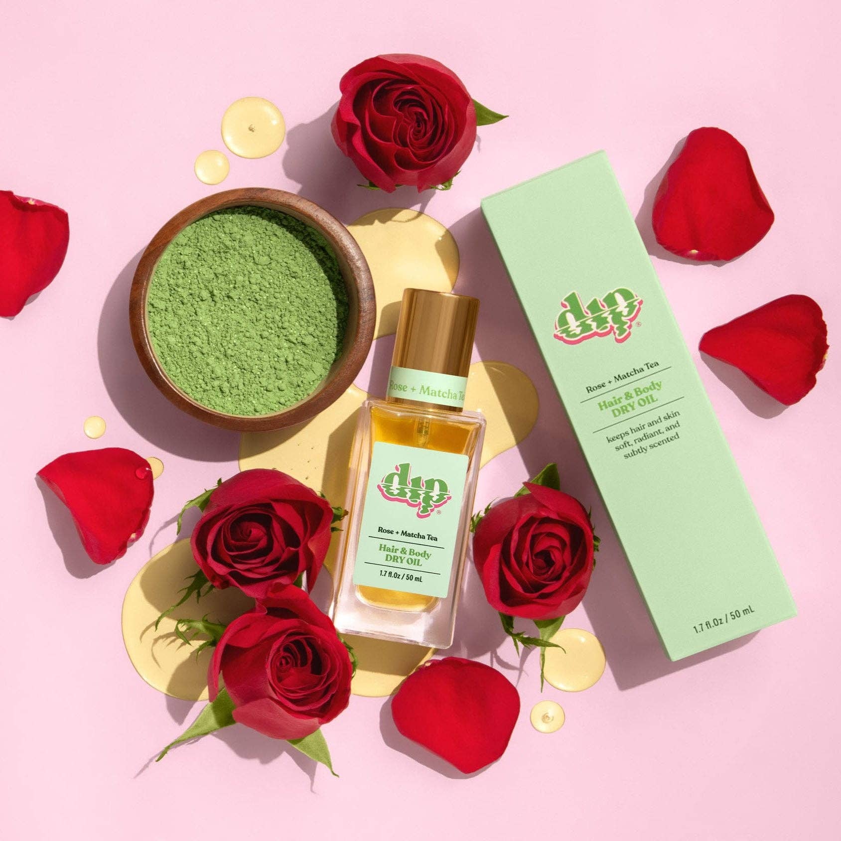 Dip - Dip Hair & Body Dry Oil - Rose & Matcha Tea