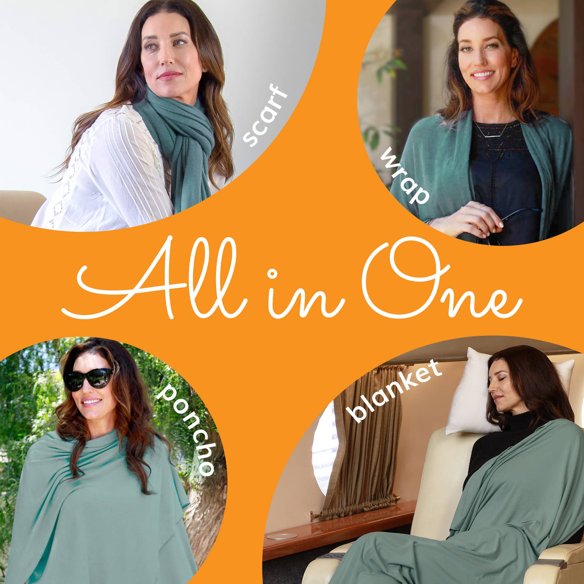HappyLuxe - The Wayfarer Travel Wrap in Eco-Cashmere Sage Green
