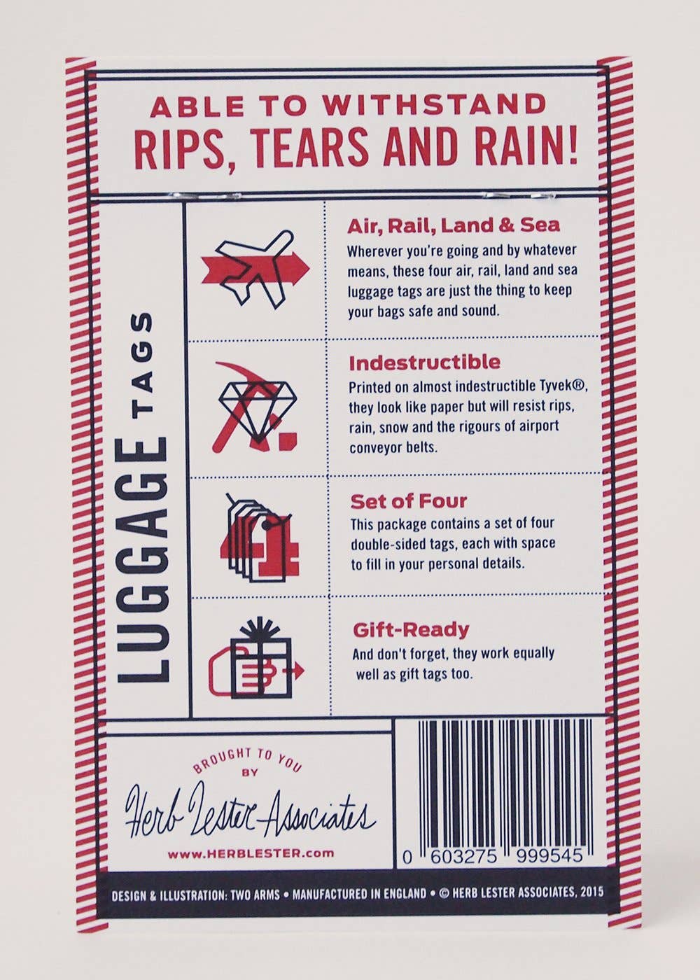 Herb Lester Associates - Traveller's Luggage Tags - Set of Four - Classic Design