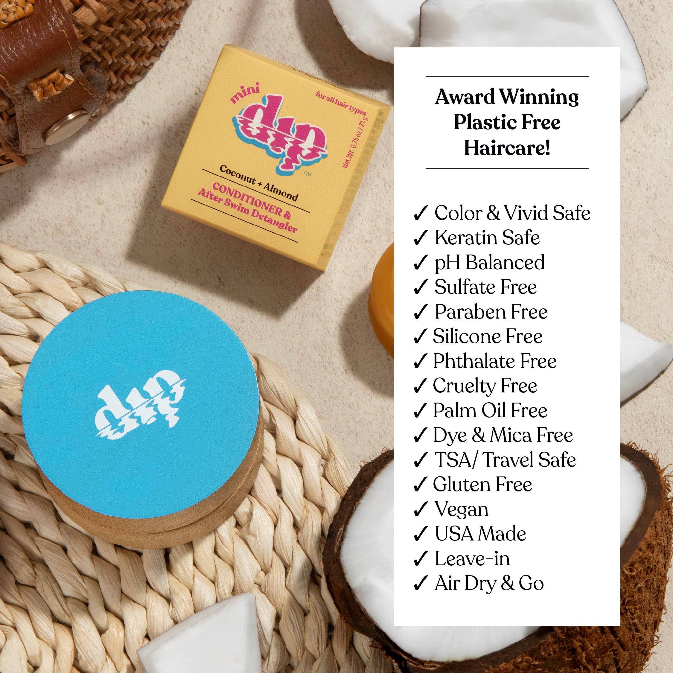 Dip - Mini Dip Conditioner & After Swim Detangler - Coconut & Almond
