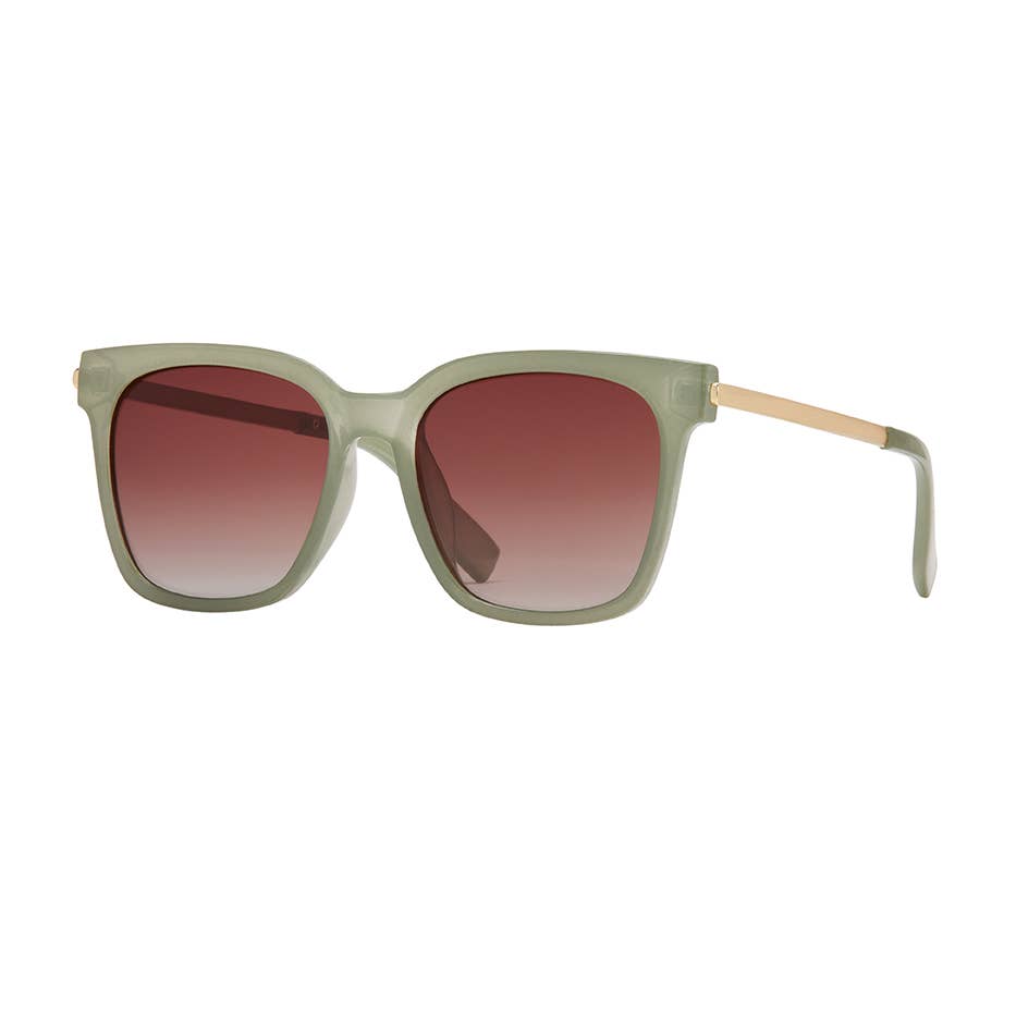 Blue Planet Eco-Eyewear - Everly Sage Green / Grad Brown Polarized