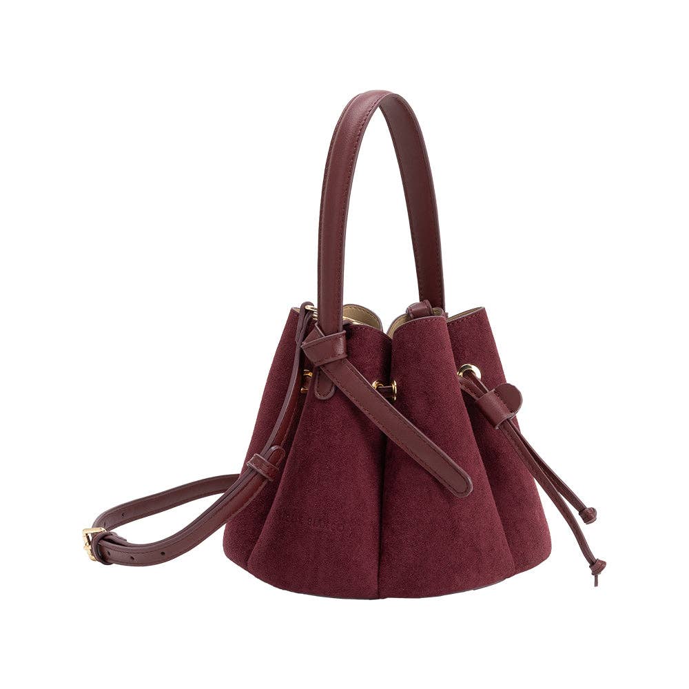 Melie Bianco - Laguna Mini Burgundy Recycled Vegan Suede Top Handle Bag