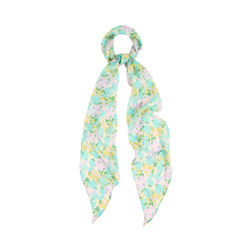 Lost Pattern NYC - "Rosebay" Silk Chiffon Neck Scarf - Blue