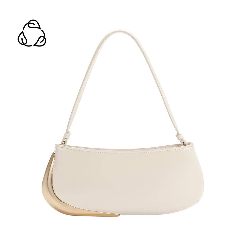 Melie Bianco - Sade Ivory Recycled Vegan Leather Shoulder Bag