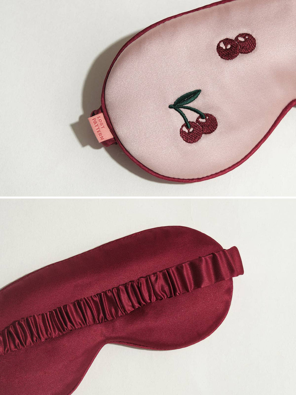 Lost Pattern NYC - "Lost Cherries" Silk Sleep Eye Mask