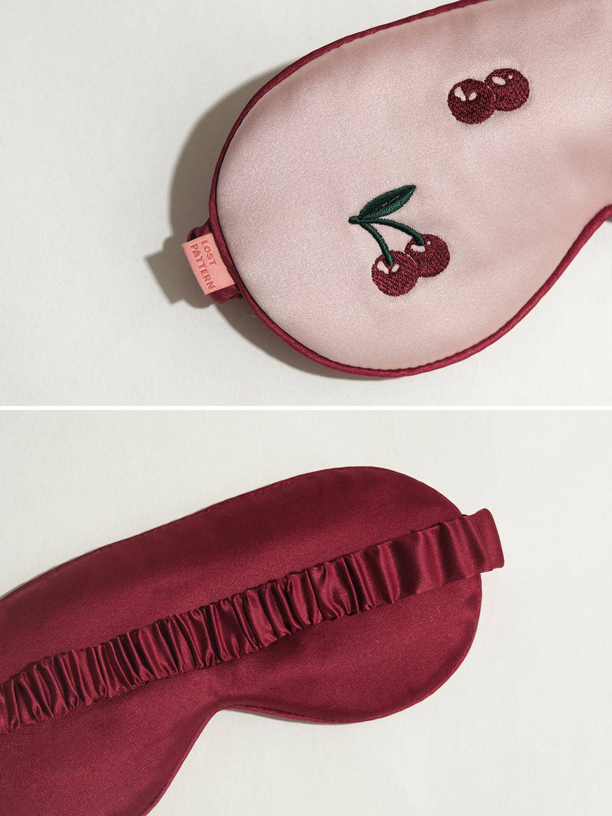 Lost Pattern NYC - "Lost Cherries" Silk Sleep Eye Mask