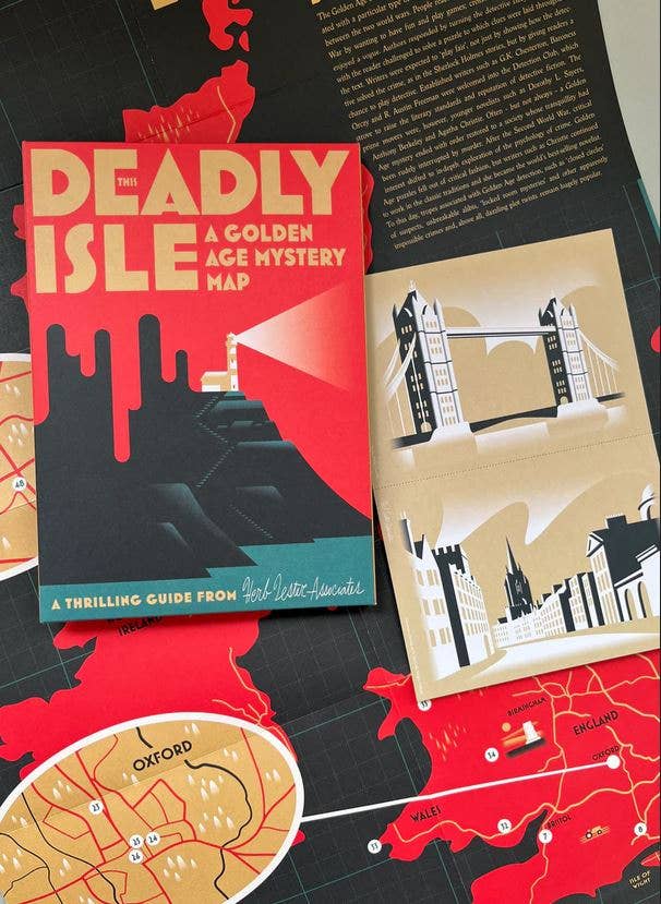 Herb Lester Associates - This Deadly Isle - England Mystery Detective Map