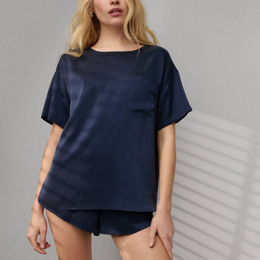 LUNYA - Washable Silk Tee Short Set