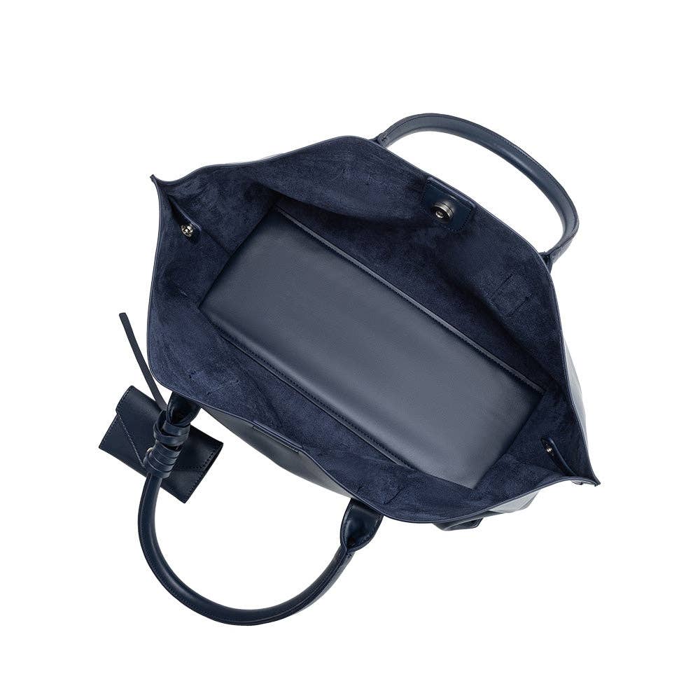 Melie Bianco - Astrid Navy Premium Vegan Leather Tote Bag