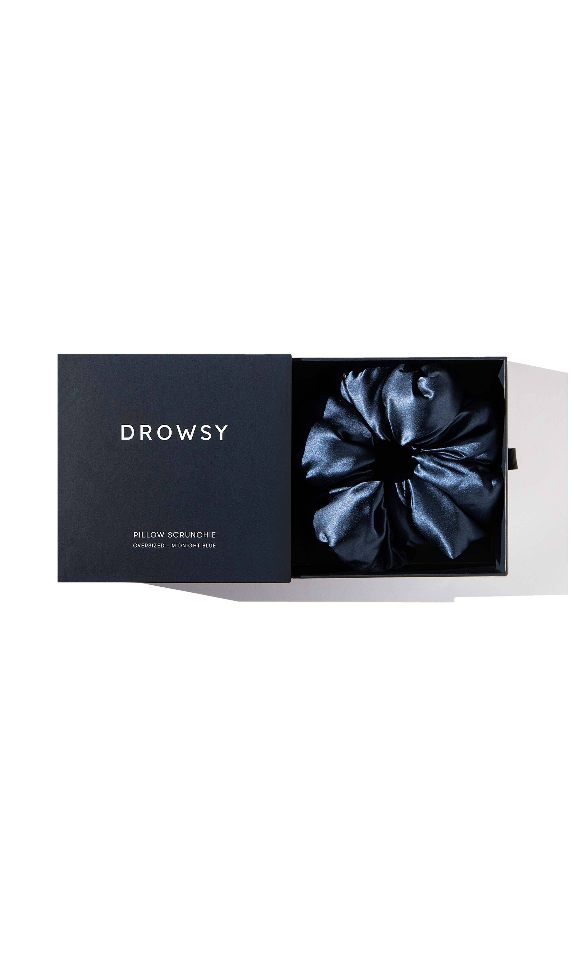 Drowsy Sleep Co. - Midnight Blue Silk Padded Scrunchie