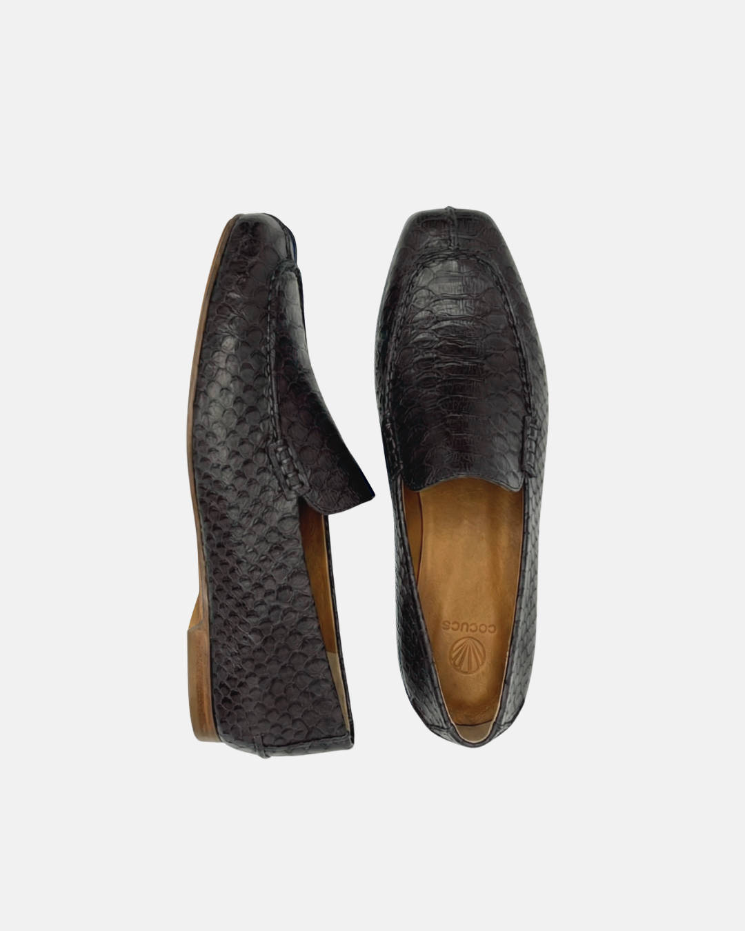 Coclico - Francis Loafer in Brown Snake Embossed Leather