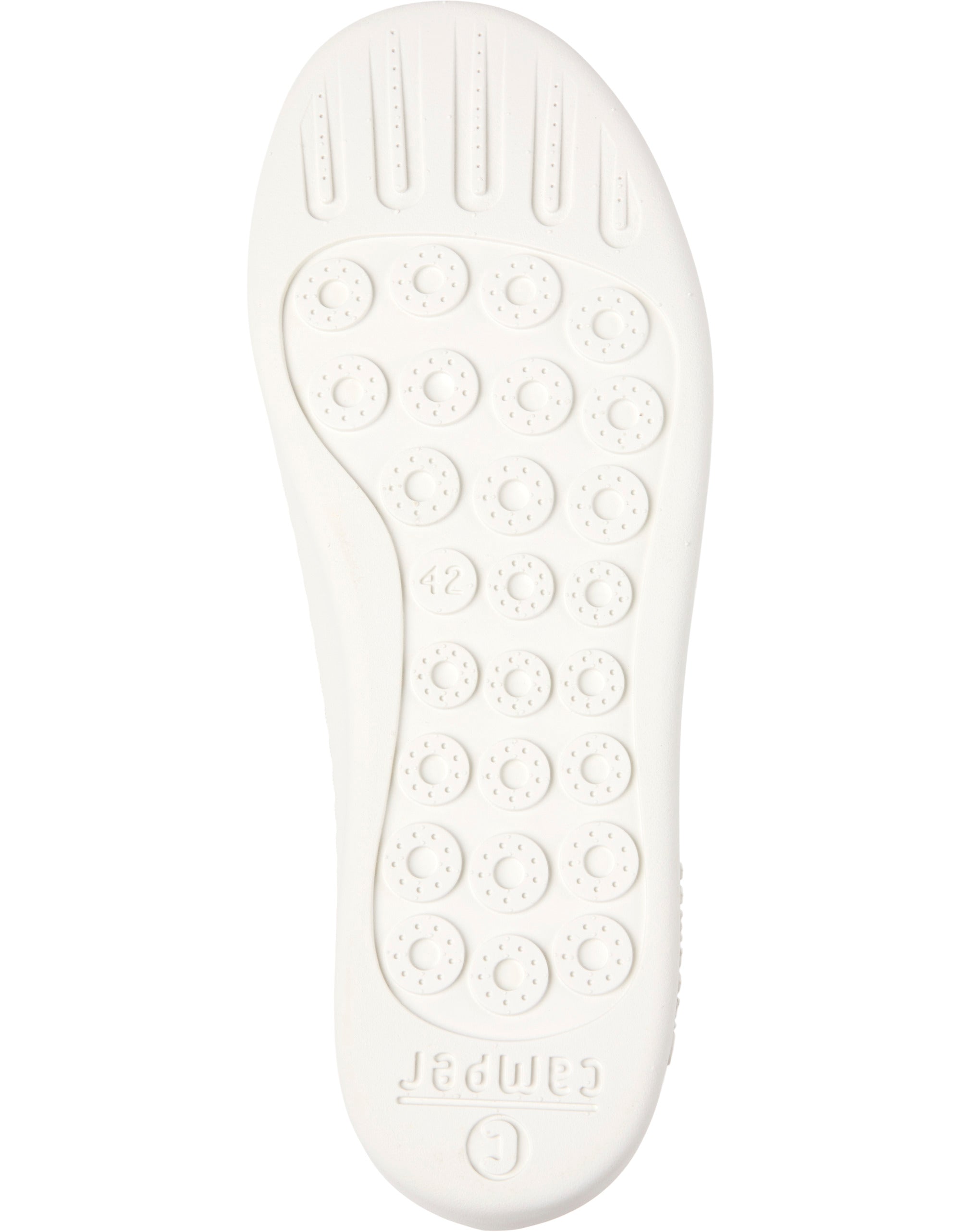 White shoe sole on a white background