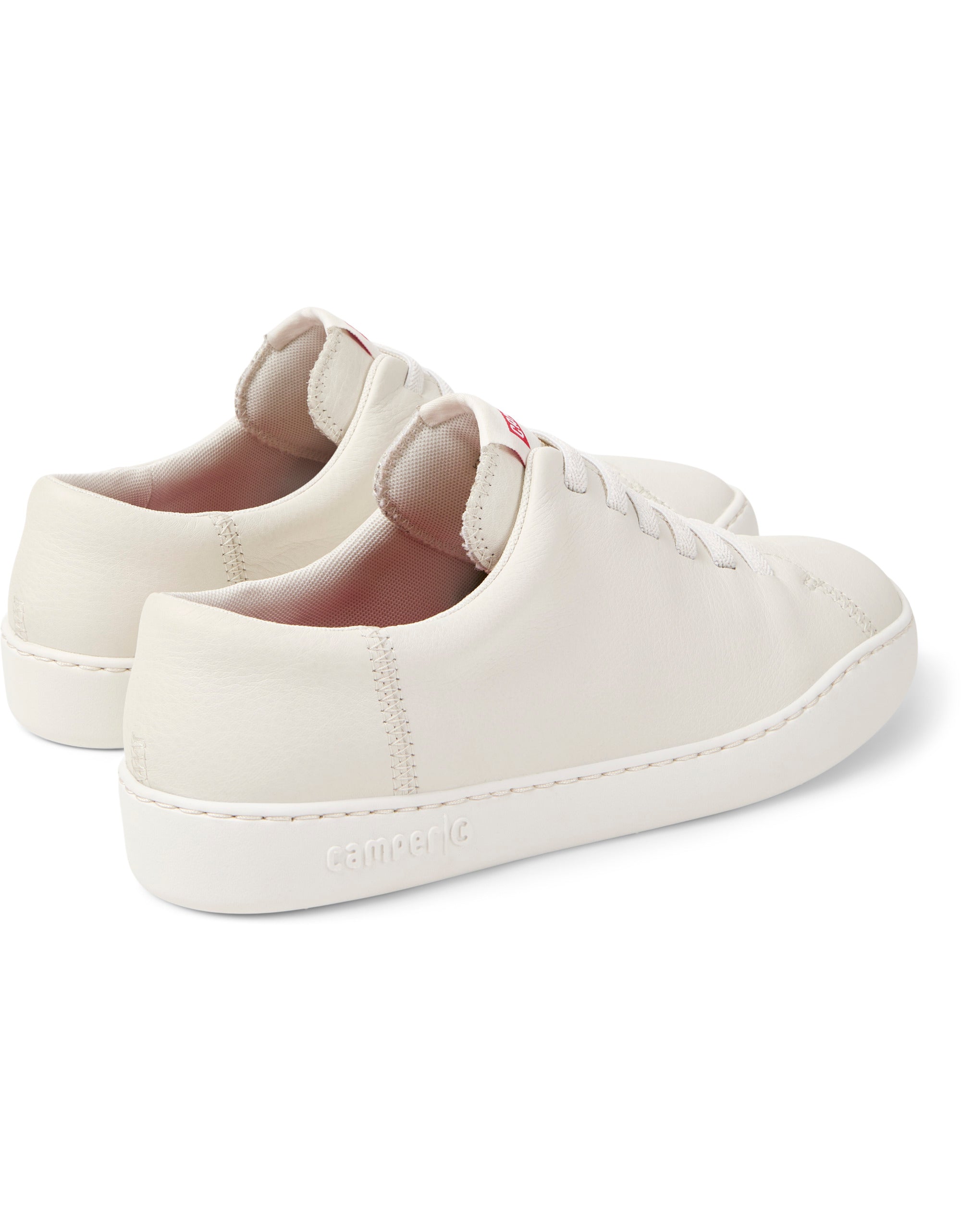 White sneakers on a white background