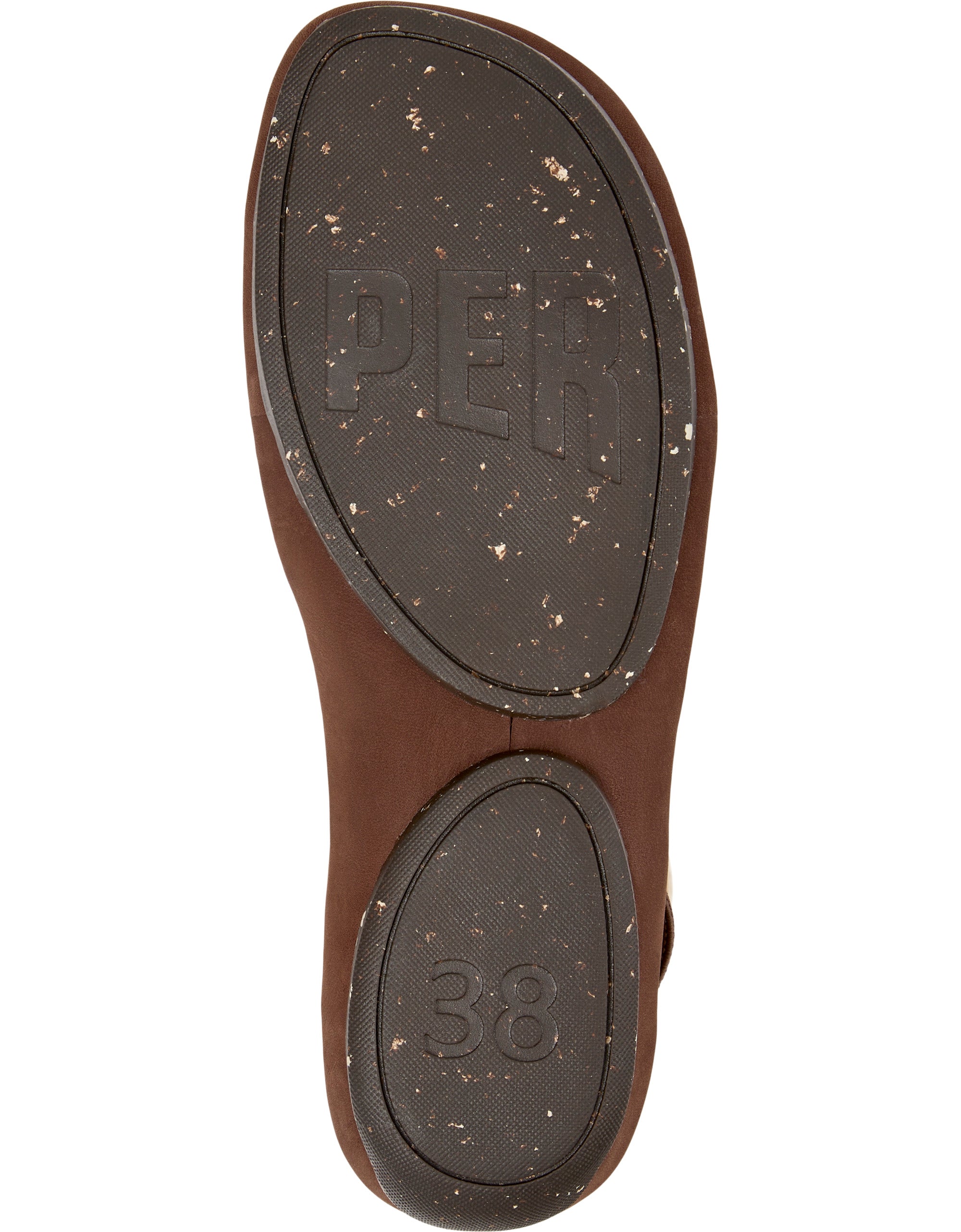 Brown shoe sole on a white background