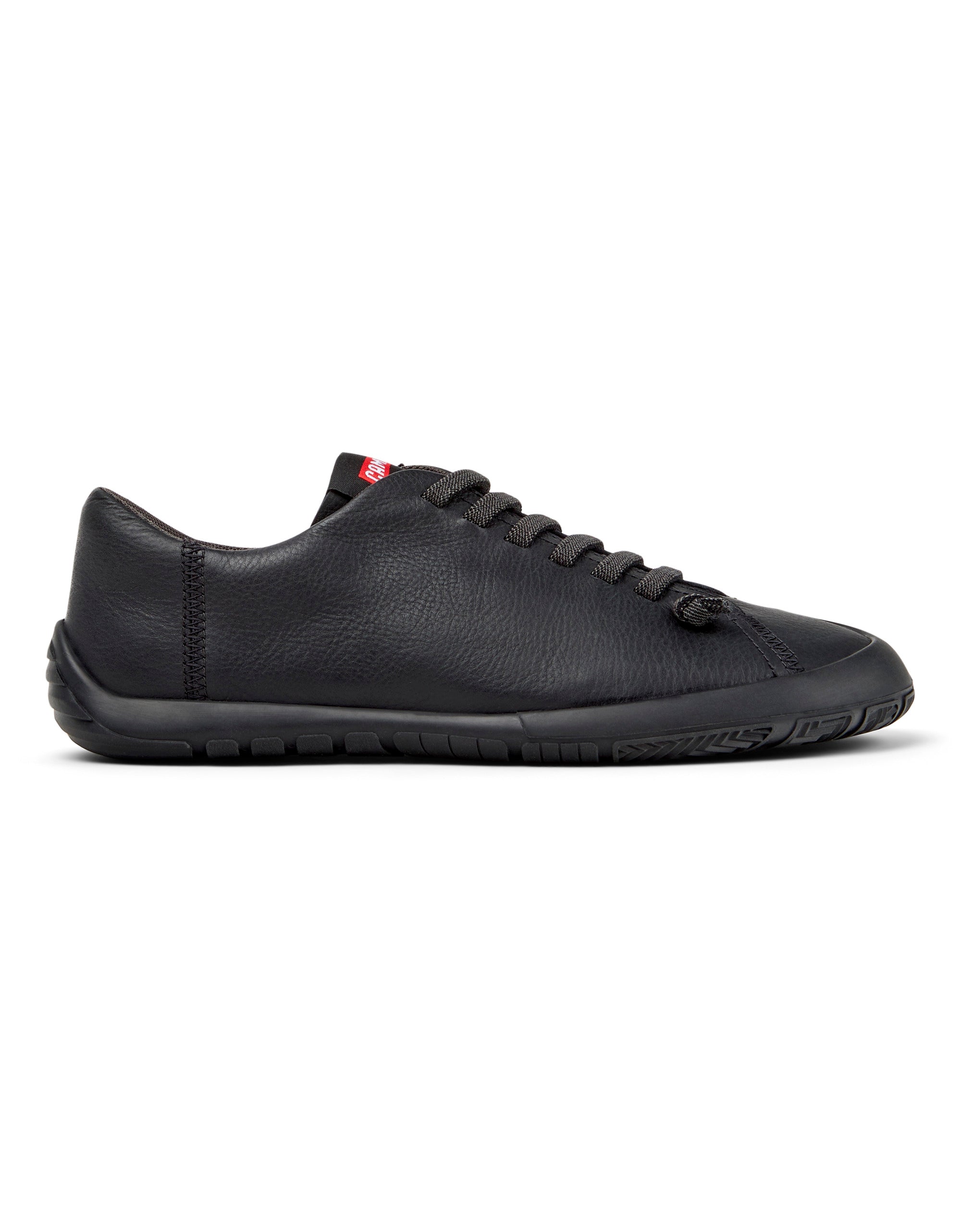 Black shoe on a white background