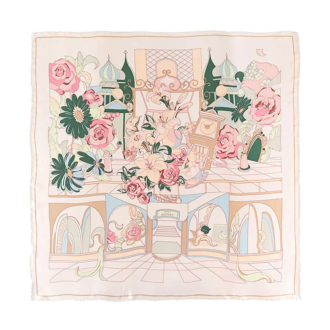 Lost Pattern NY Vintage Blooms Scarf in Champagne