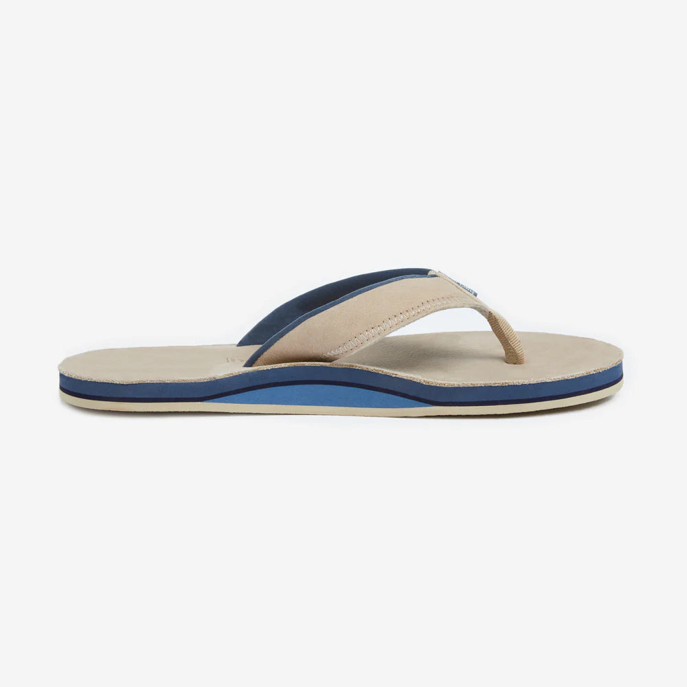 Beige and blue sandal on a white background