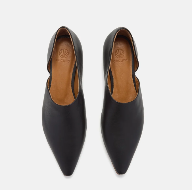 Coclico - Demi D'Orsay Flat - Black Leather