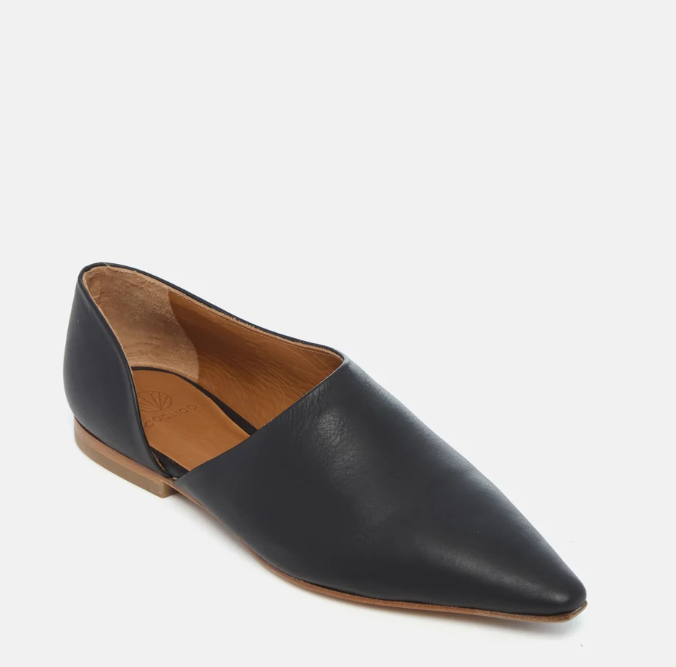 Coclico - Demi D'Orsay Flat - Black Leather