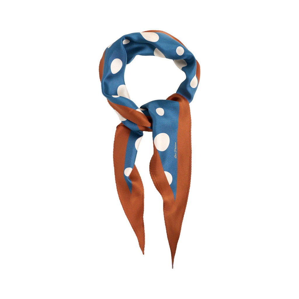 Lost Pattern NYC - "Retro Polka" Silk Diamond Neckerchief - Salted Caramel