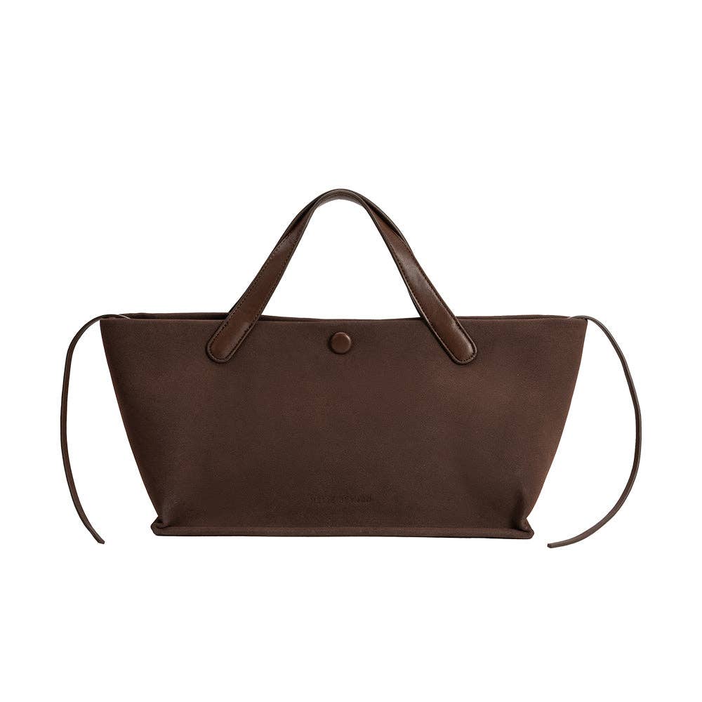 Melie Bianco - Jill Chocolate Suede Recycled Vegan Tote Bag