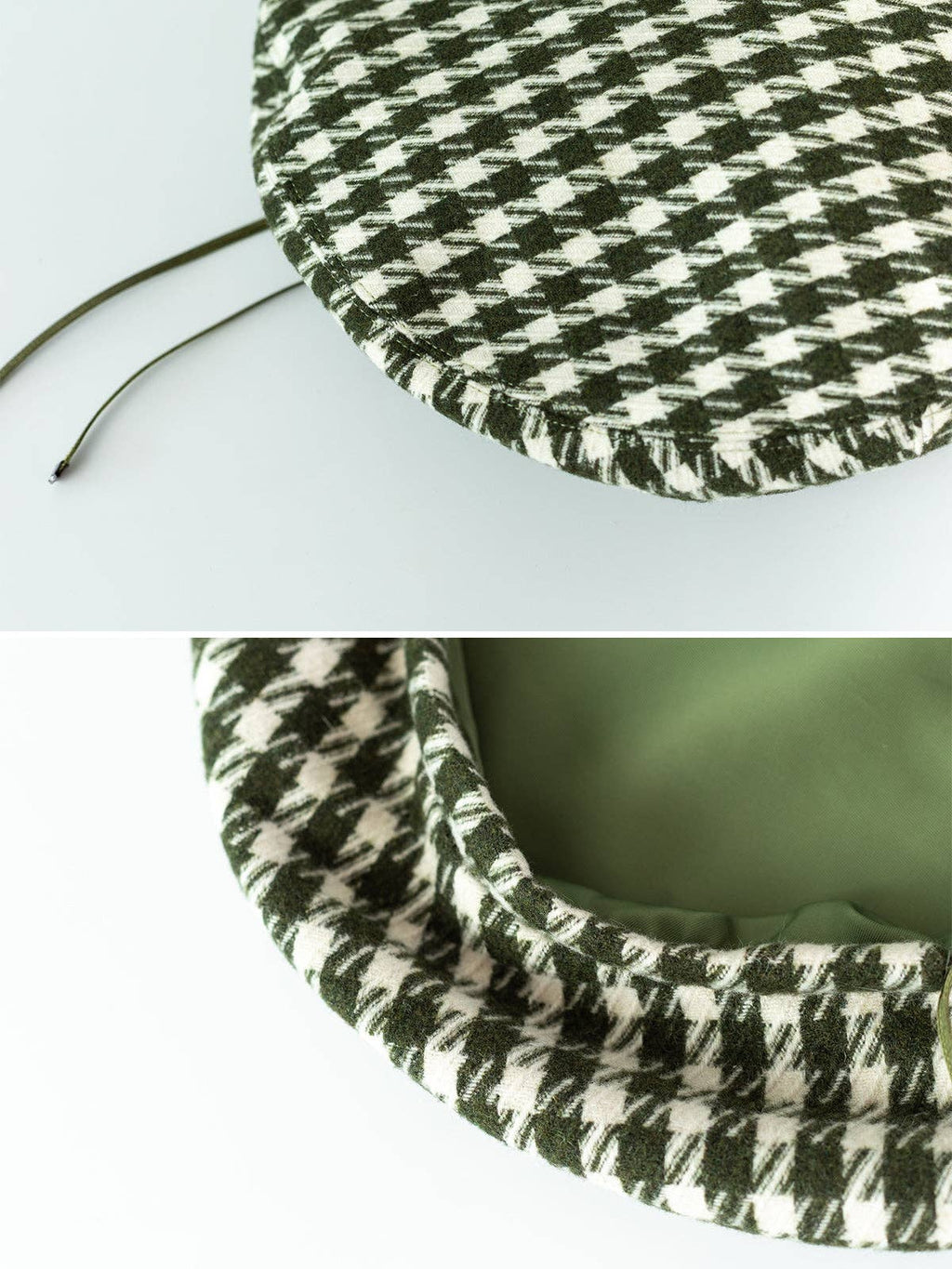 Lost Pattern NYC - "Houndstooth" Beret Hat - Green