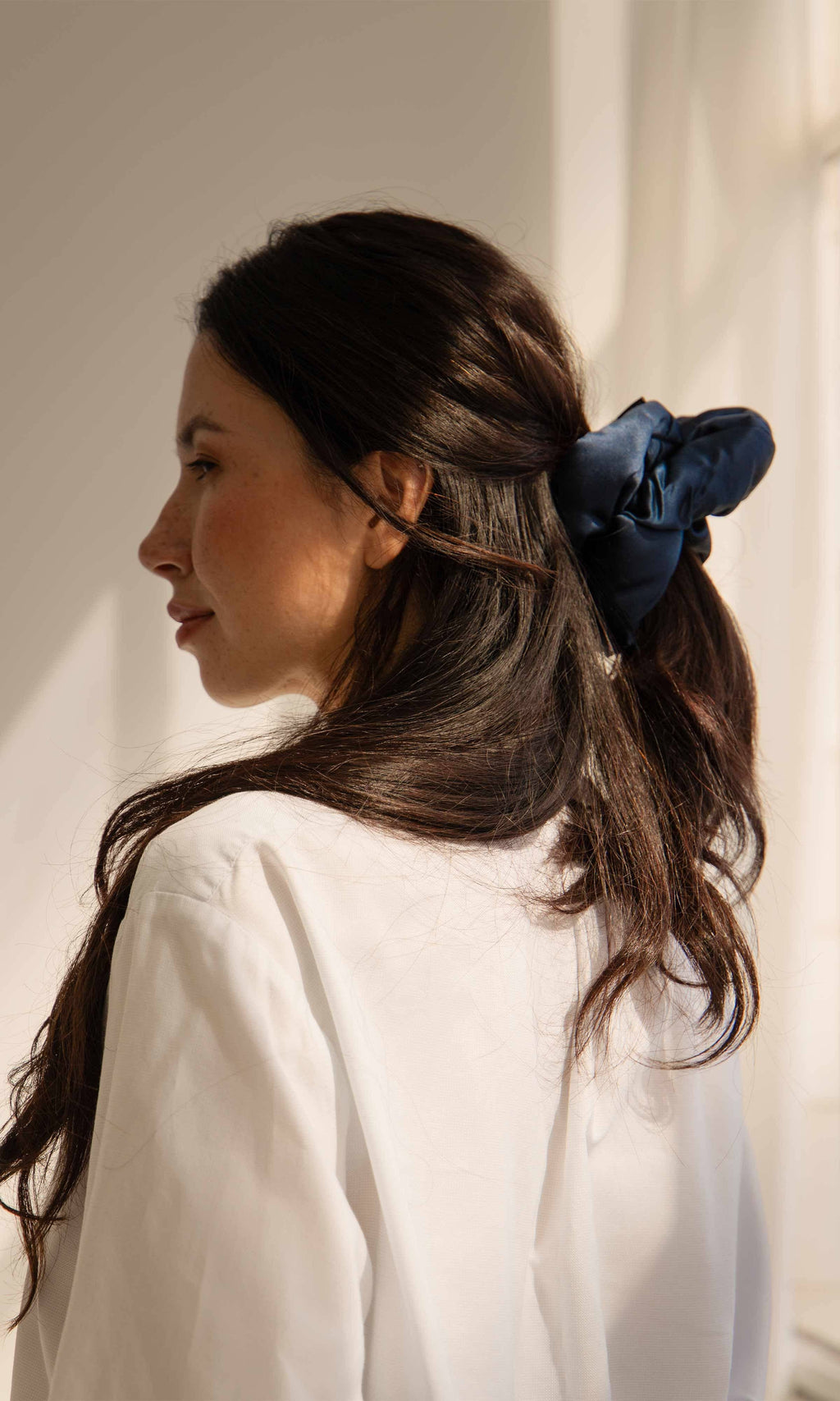 Drowsy Sleep Co. - Midnight Blue Silk Padded Scrunchie