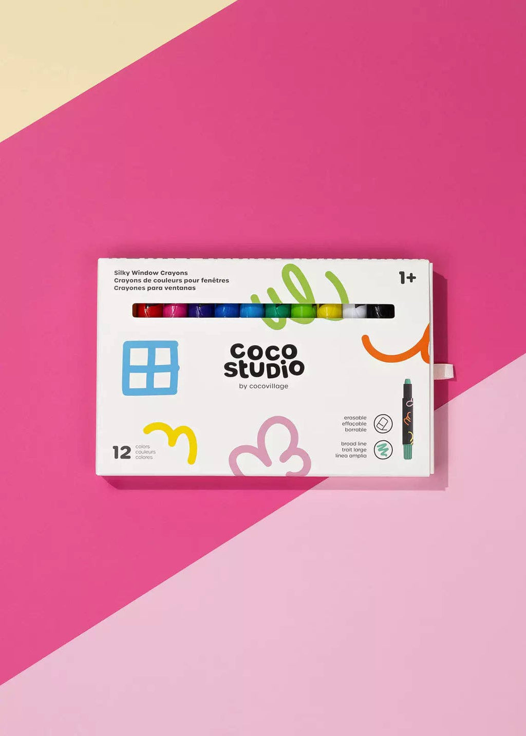 Coco Village - Erasable Silky Window Crayons - 12 colors