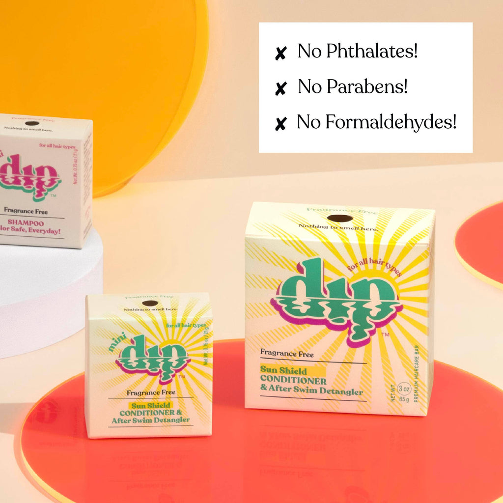Dip - Mini Dip Sun Shield: Conditioner Bar & After Swim Detangler Fragrance Free