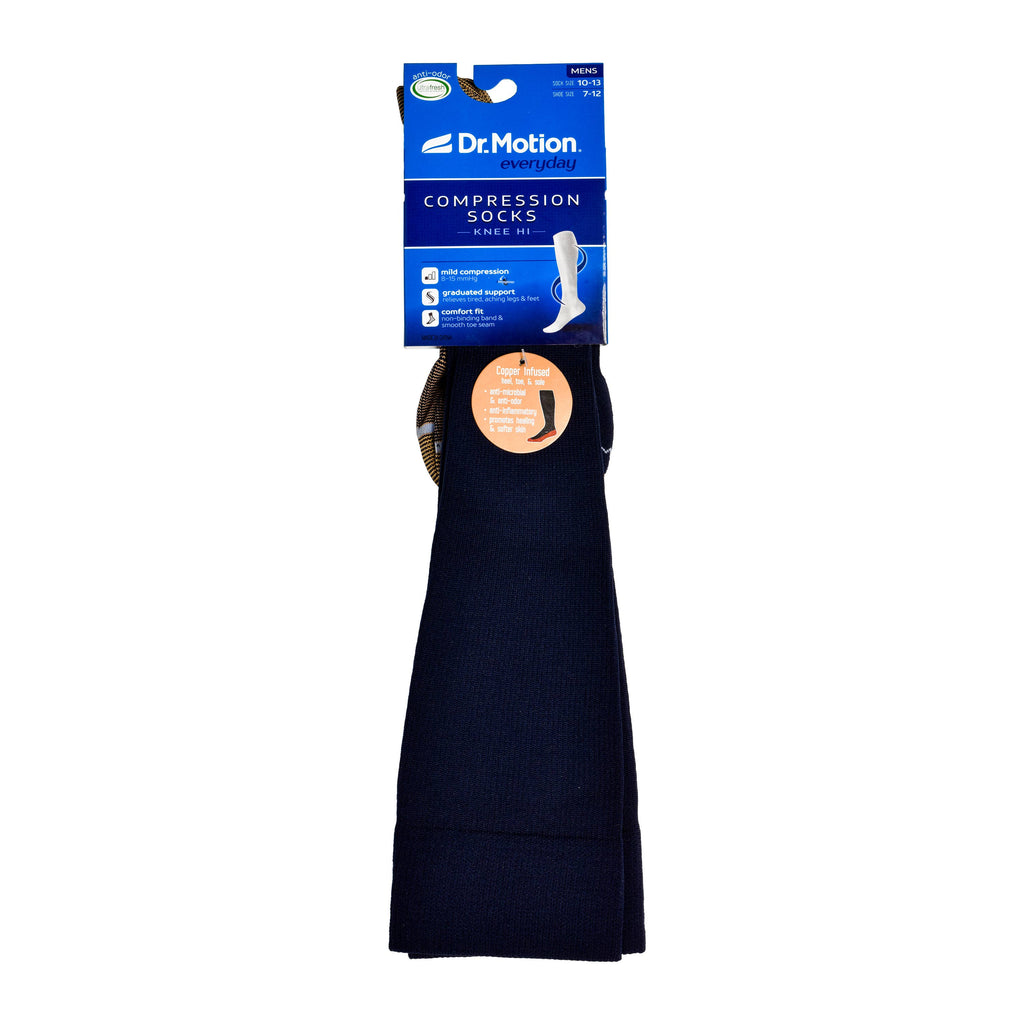 Dr. Motion - Solid Copper Infused | Men's Knee-High Compression Socks