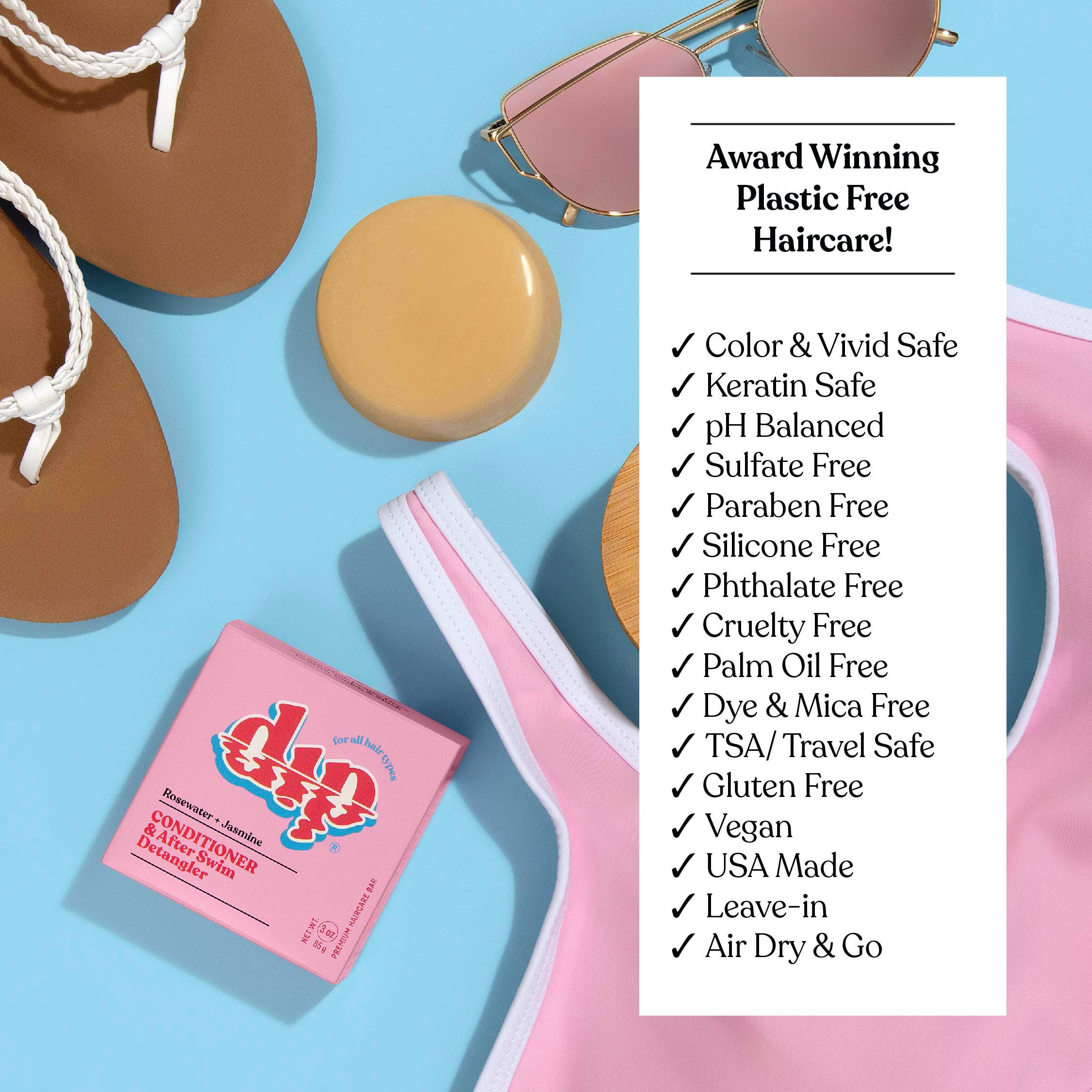 Dip - Mini Dip Conditioner & After Swim Detangler - Rosewater & Jasmine