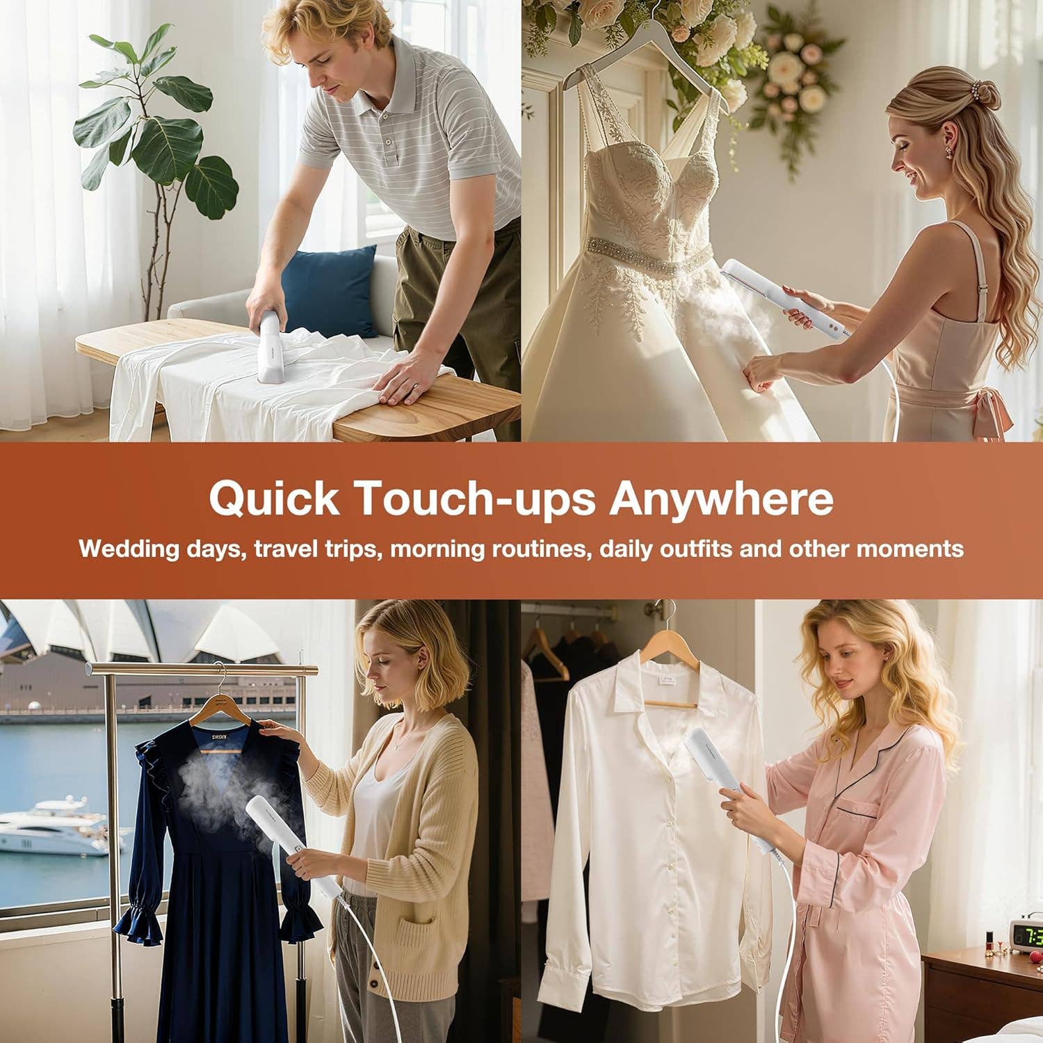Newbealer - 3-in-1 Portable Steamer for Clothes, Global Voltage