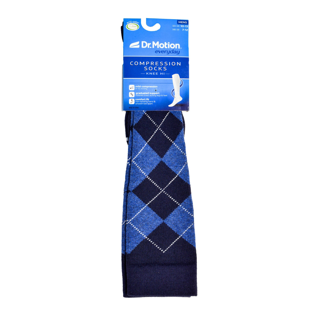 Dr. Motion - Classic Argyle | Knee-High Compression Socks For Men