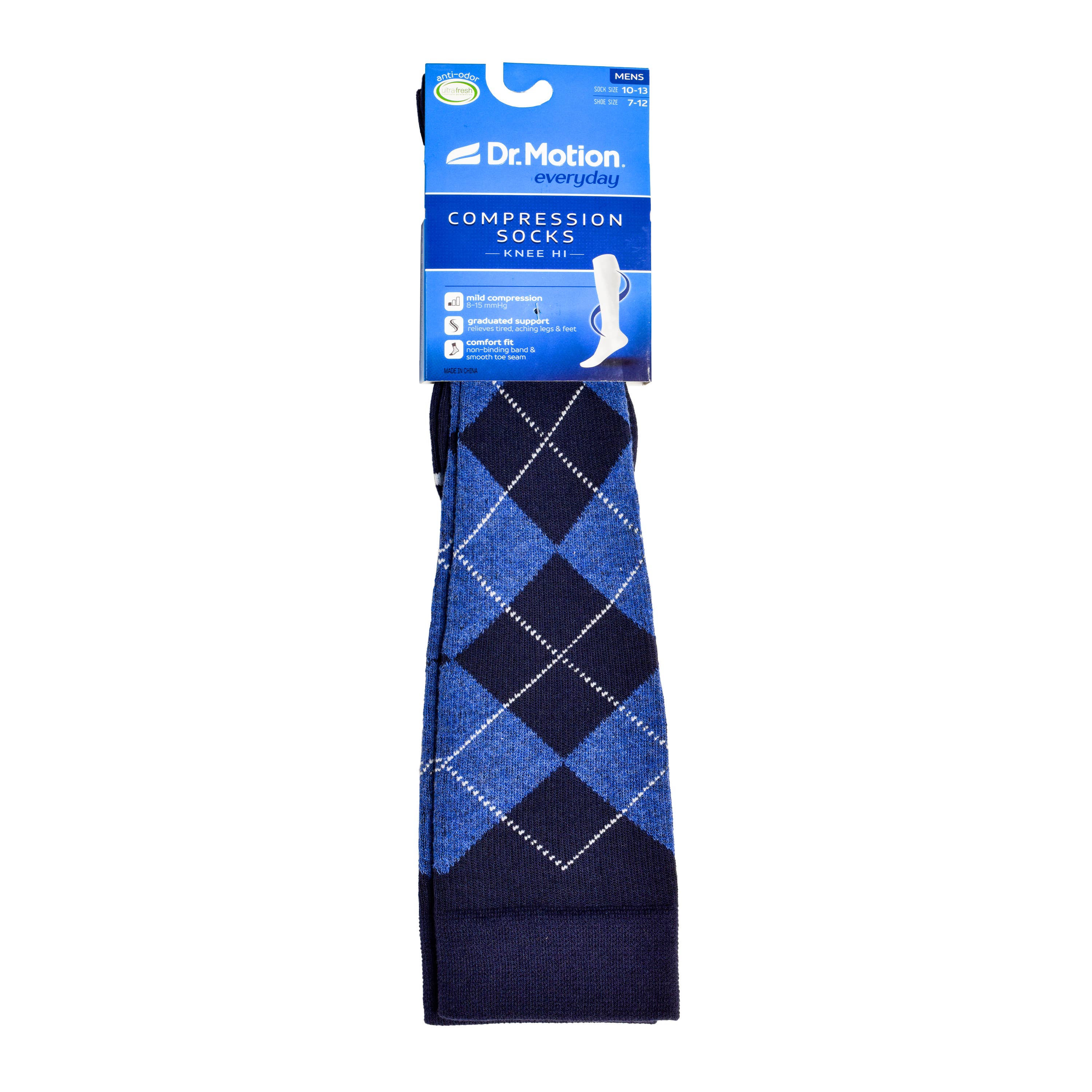 Dr. Motion - Classic Argyle | Knee-High Compression Socks For Men