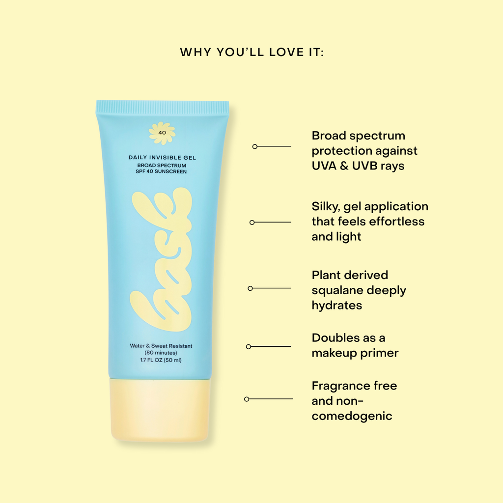 Bask Sunscreen - Bask SPF 40 Daily Invisible Gel Face Sunscreen