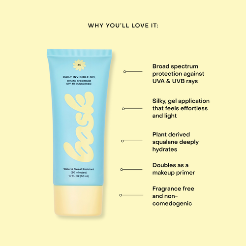 Bask Sunscreen - Bask SPF 40 Daily Invisible Gel Face Sunscreen