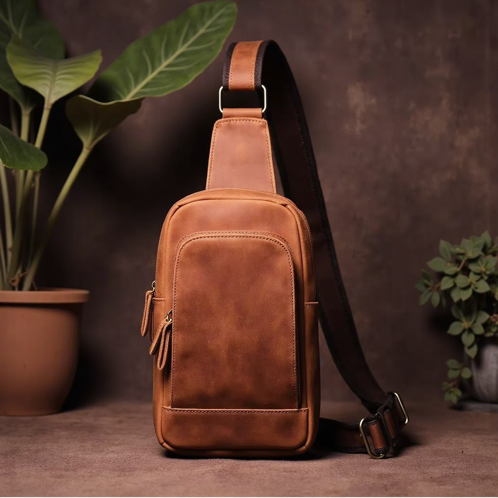 Steel Horse Leather - Erling Leather Sling Bag | Crossbody Leather Pack