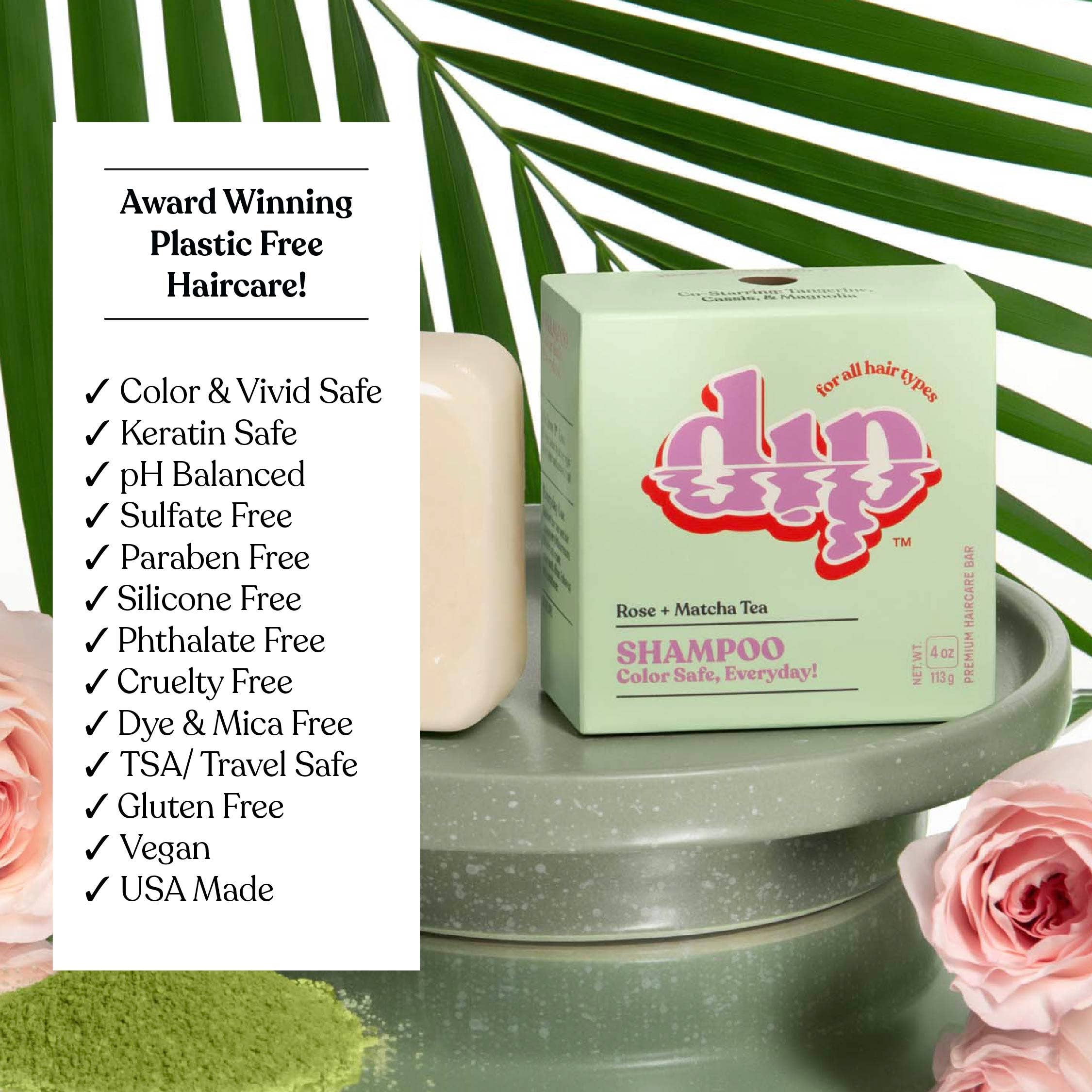 Dip - Dip Shampoo Bar: Color Safe, Everyday - Rose & Matcha Tea