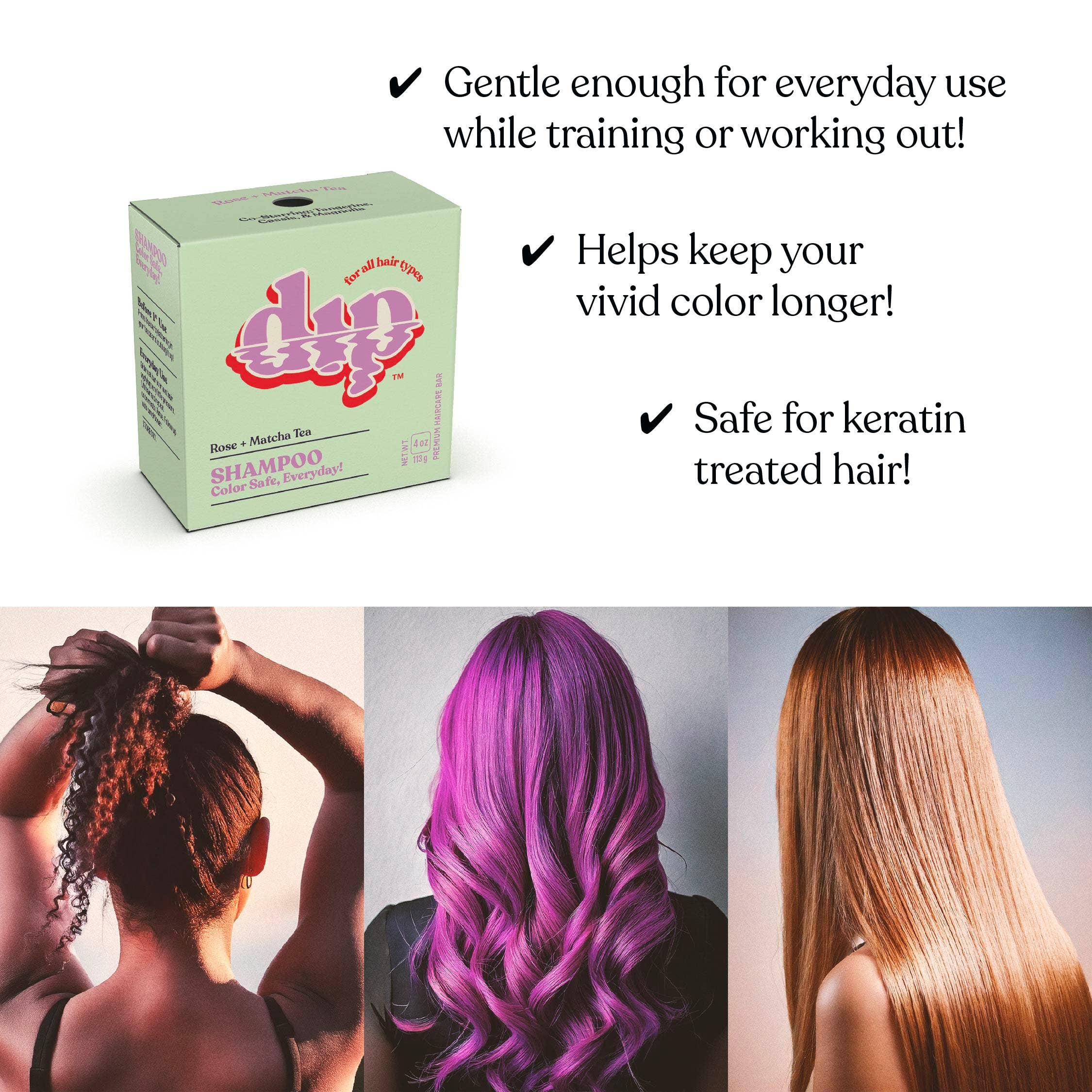 Dip - Dip Shampoo Bar: Color Safe, Everyday - Rose & Matcha Tea