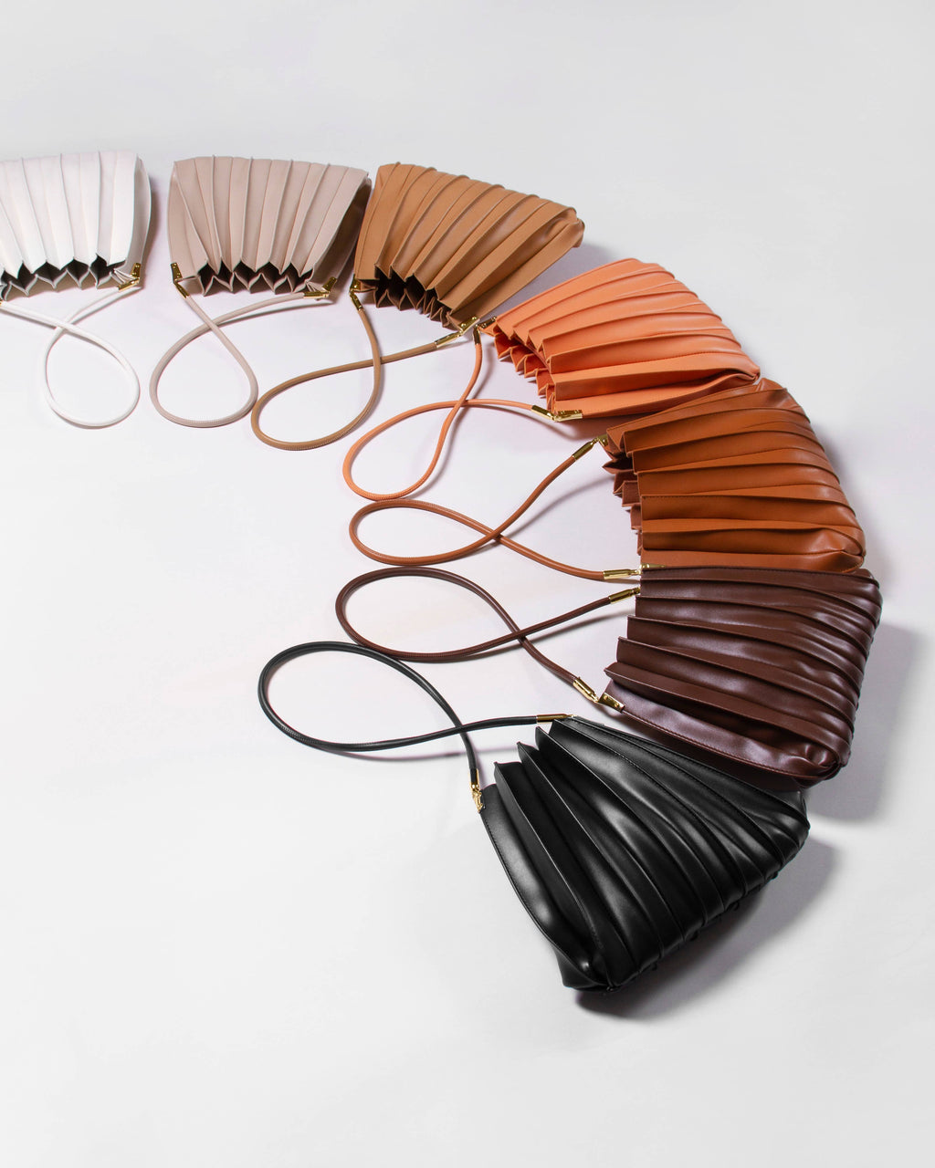 Melie Bianco - Carrie Chocolate Pleated Vegan Shoulder Bag