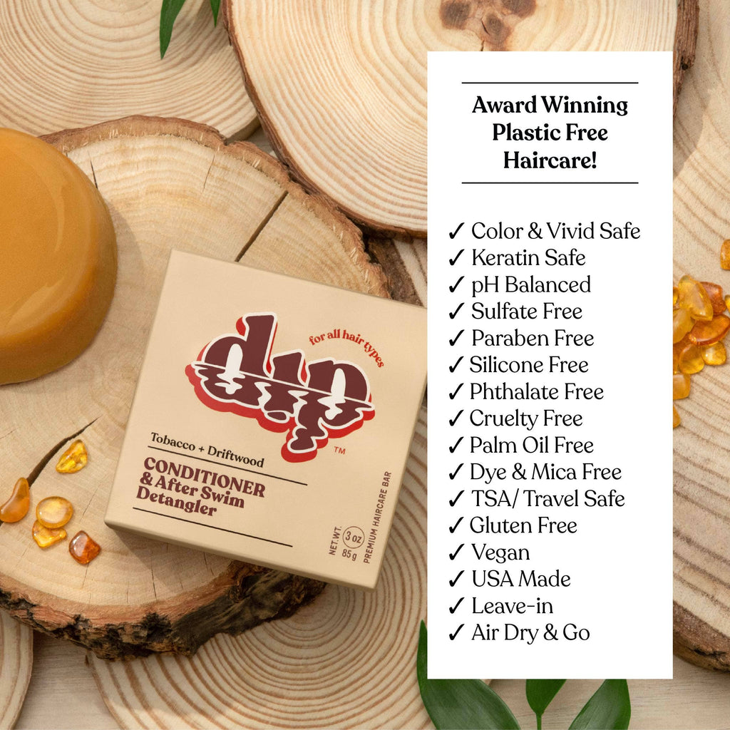 Dip - Dip Conditioner Bar & After Swim Detangler - Tobacco & Driftwood