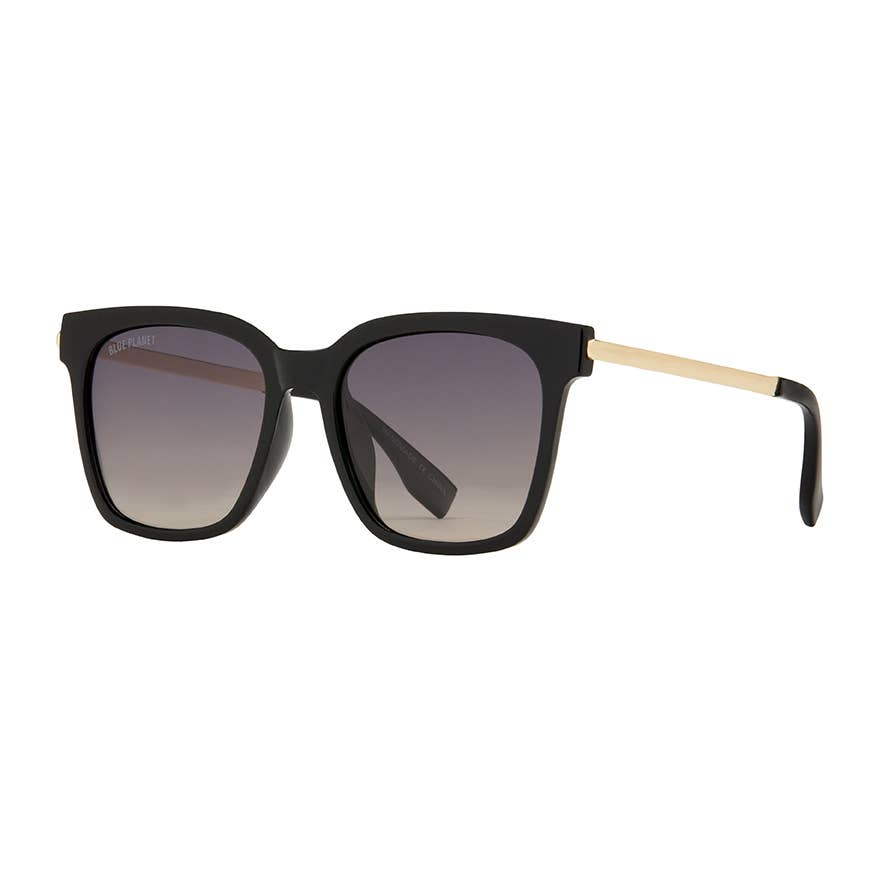 Blue Planet Eco-Eyewear - BP19608 - Everly - Black / Gold / Smoke Polarized
