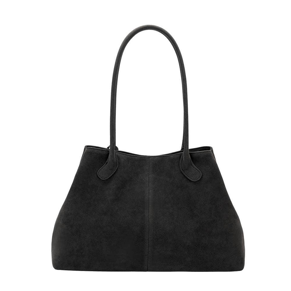 Melie Bianco - Irene Black Vegan Suede Shoulder Bag