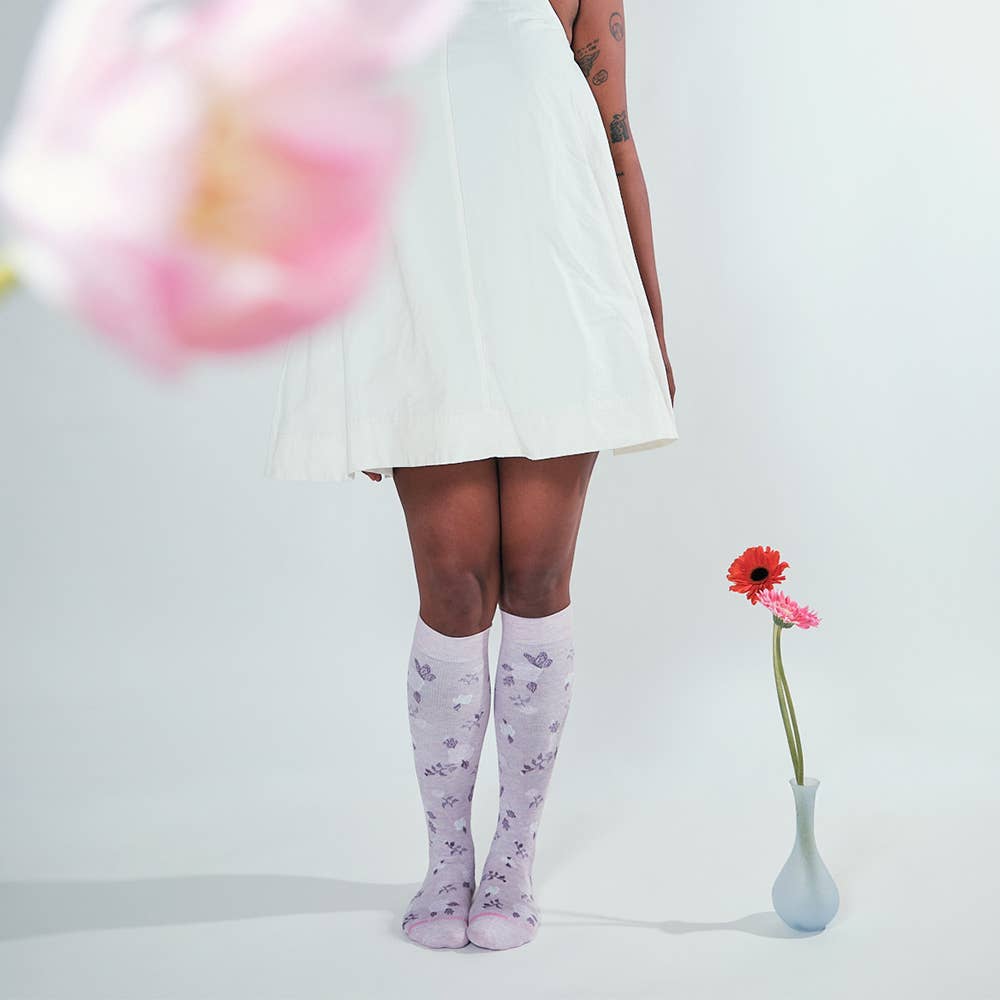 Dr. Motion - FRENCH ROSES | KNEE-HIGH COMPRESSION SOCKS FOR WOMEN