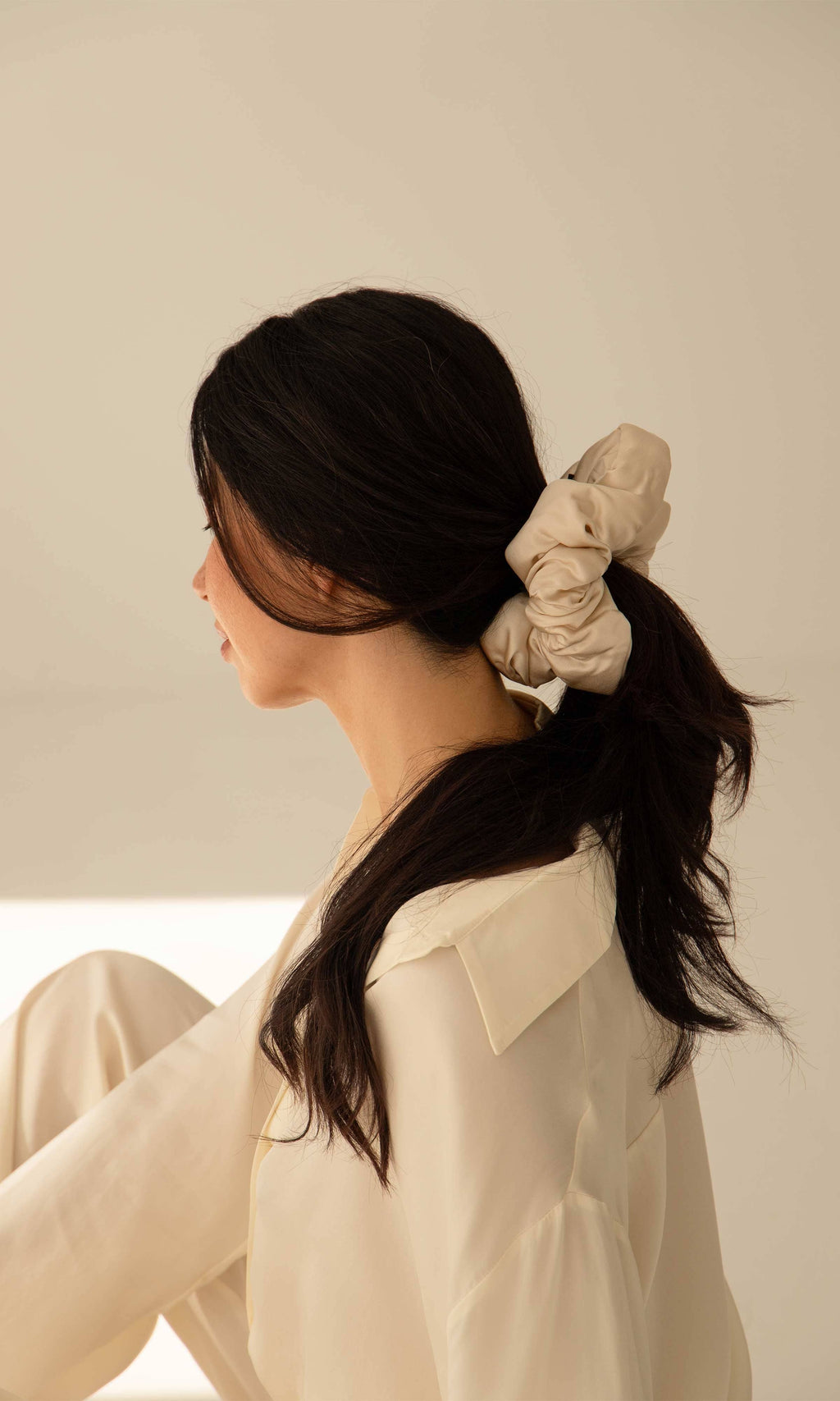 Drowsy Sleep Co. - Dusty Gold Silk Padded Scrunchie