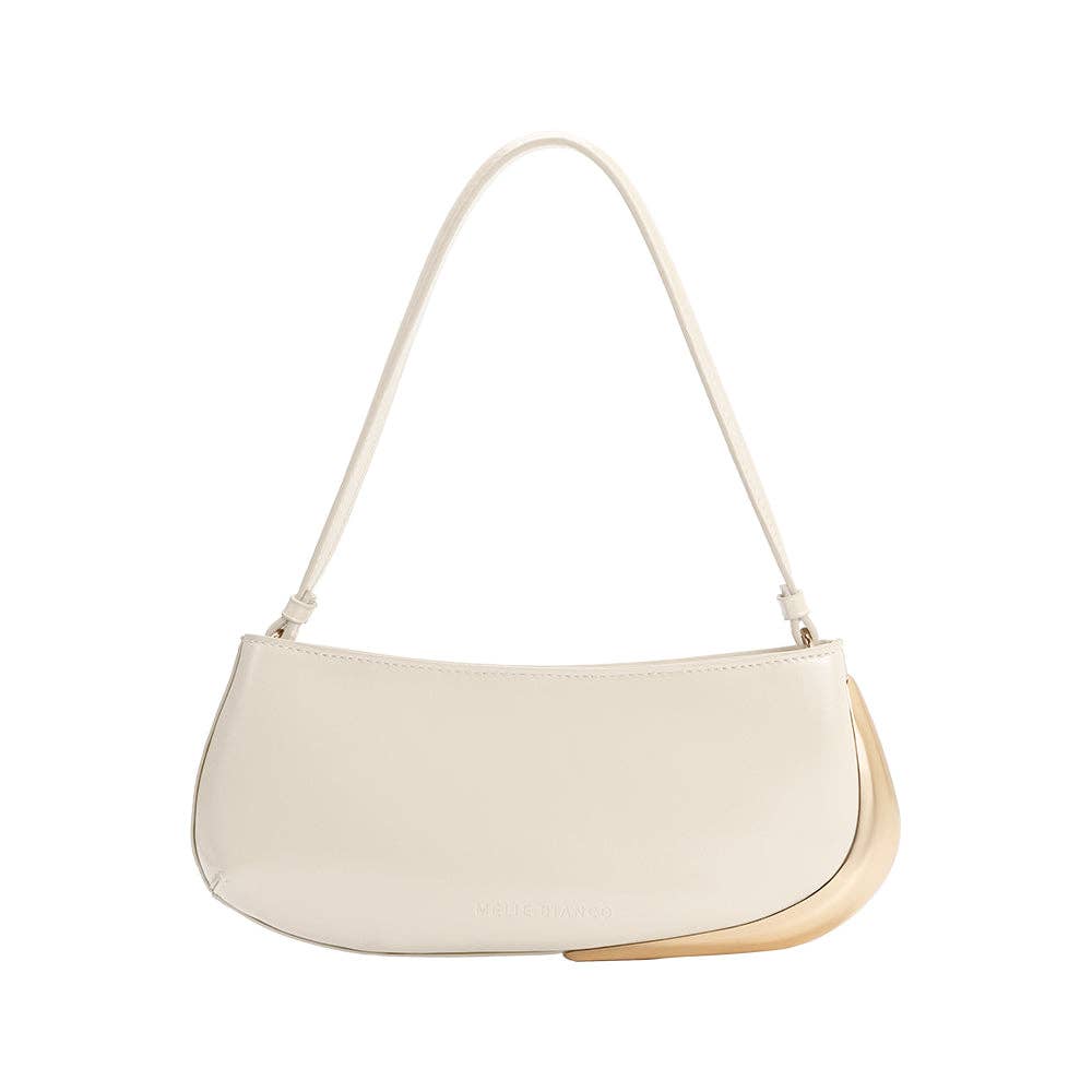 Melie Bianco - Sade Ivory Recycled Vegan Leather Shoulder Bag