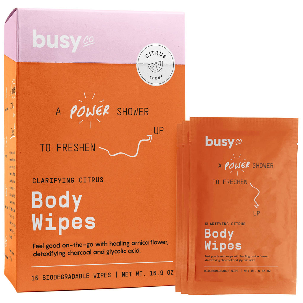 Busy Co - Refresh XL Body Wipes with Glycolic Acid & Charcoal