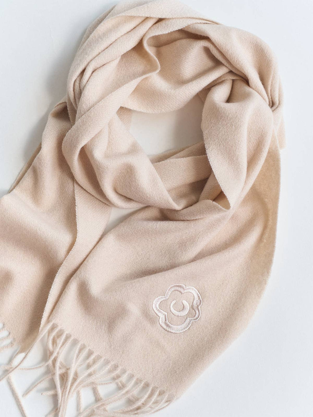 Lost Pattern NYC - "Lost in Warmth" Classic Cashmere Scarf - Cream