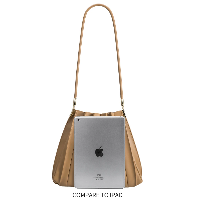 Melie Bianco - Carrie Chocolate Pleated Vegan Shoulder Bag