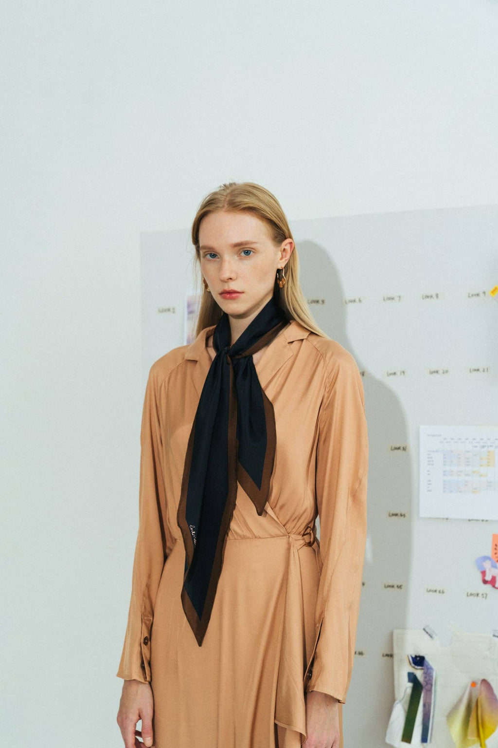 Lost Pattern NYC - "Satin" Silk Neck Scarf - Black